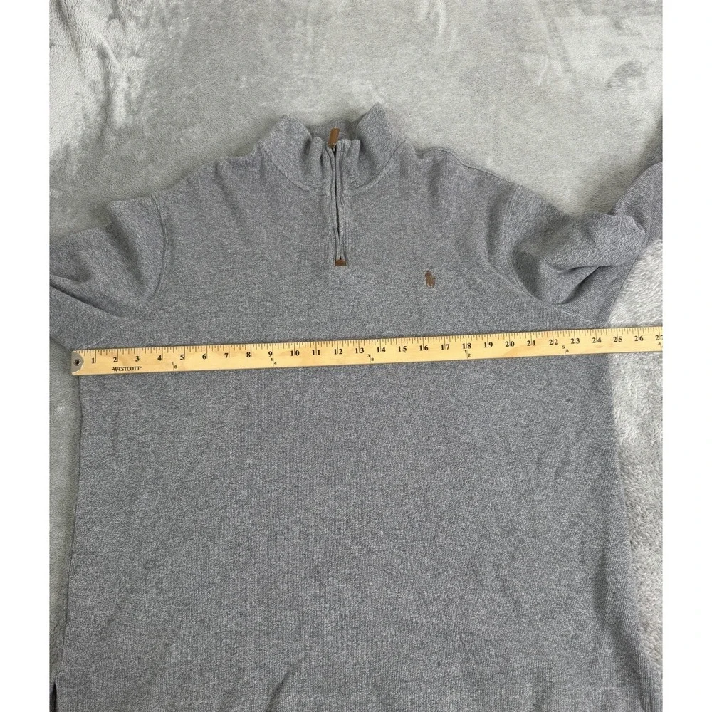 Polo Ralph Lauren 1/4 Zip Pullover Sweater Men's Size Large Gray Preppy